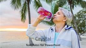  Presentation with healthy lifestyle - Colorful presentation enhanced with fitness-sport-and-healthy-lifestyle backdrop and a light blue colored foreground