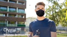  Presentation with healthy lifestyle - Presentation theme enhanced with fitness-sport-and-healthy-lifestyle background and a ocean colored foreground