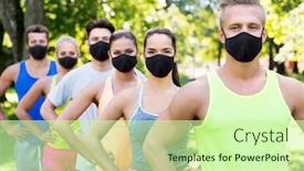  Presentation with healthy lifestyle - Colorful presentation enhanced with fitness-sport-and-healthy-lifestyle backdrop and a soft green colored foreground