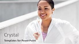  Presentation with upstairs - Slide set enhanced with fitness-sport-and-healthy-lifestyle background and a light gray colored foreground