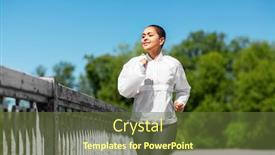  Presentation with healthy lifestyle - Cool new presentation theme with fitness-sport-and-healthy-lifestyle backdrop and a tawny brown colored foreground