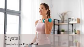  Presentation with healthy lifestyle - Theme having fitness-sport-and-healthy-lifestyle background and a light gray colored foreground