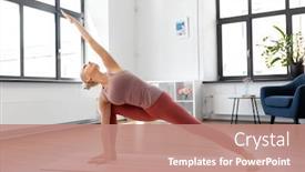  Presentation with healthy lifestyle - Slide deck with fitness-sport-and-healthy-lifestyle background and a coral colored foreground