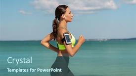  Presentation with healthy lifestyle cute - Audience pleasing slide set consisting of fitness-sport-and-healthy-lifestyle backdrop and a ocean colored foreground