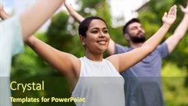  Presentation with mental wellbeing healthy lifestyle balance - Beautiful slides featuring fitness-sport-and-healthy-lifestyle backdrop and a tawny brown colored foreground