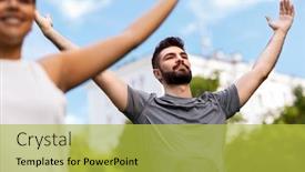  Presentation with mental wellbeing healthy lifestyle balance - Beautiful slide deck featuring fitness-sport-and-healthy-lifestyle backdrop and a yellow colored foreground