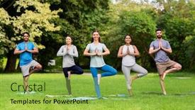  Presentation with healthy lifestyle - Slides with fitness-sport-and-healthy-lifestyle background and a yellow colored foreground