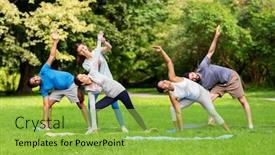  Presentation with healthy lifestyle - Audience pleasing slides consisting of fitness-sport-and-healthy-lifestyle backdrop and a yellow colored foreground