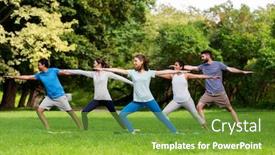  Presentation with healthy lifestyle - Cool new PPT theme with fitness-sport-and-healthy-lifestyle backdrop and a tawny brown colored foreground