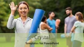  Presentation with young healthy people - Amazing slide set having fitness-sport-and-healthy-lifestyle backdrop and a mint green colored foreground