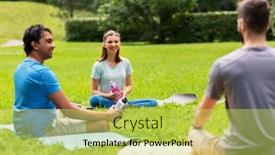  Presentation with group fitness - Audience pleasing PPT theme consisting of fitness-sport-and-healthy-lifestyle backdrop and a yellow colored foreground