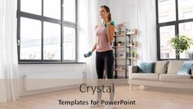  Presentation with clean water healthy concept - Colorful PPT theme enhanced with fitness-sport-and-healthy-lifestyle backdrop and a coral colored foreground