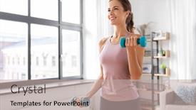  Presentation with healthy lifestyle - Slides having fitness-sport-and-healthy-lifestyle background and a mint green colored foreground