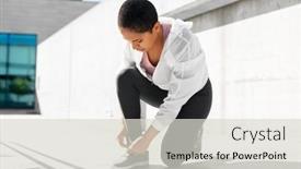  Presentation with healthy lifestyle - Cool new slide deck with fitness-sport-and-healthy-lifestyle backdrop and a light gray colored foreground