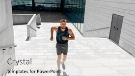  Presentation with upstairs - Amazing slide set having fitness-sport-and-healthy-lifestyle backdrop and a white colored foreground