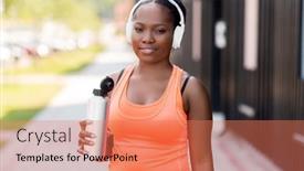  Presentation with water bottle - Colorful slide set enhanced with fitness-sport-and-healthy-lifestyle backdrop and a coral colored foreground