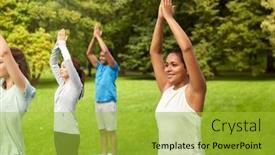  Presentation with healthy lifestyle - PPT theme enhanced with fitness-sport-and-healthy-lifestyle background and a yellow colored foreground