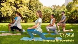  Presentation with healthy lifestyle - Cool new PPT layouts with fitness-sport-and-healthy-lifestyle backdrop and a tawny brown colored foreground