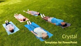  Presentation with healthy people - Cool new presentation theme with fitness-sport-and-healthy-lifestyle backdrop and a tawny brown colored foreground