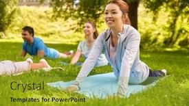  Presentation with healthy lifestyle - Audience pleasing slide deck consisting of fitness-sport-and-healthy-lifestyle backdrop and a gold colored foreground