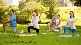  Presentation with healthy lifestyle - Cool new slide deck with fitness-sport-and-healthy-lifestyle backdrop and a gold colored foreground