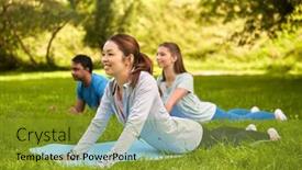  Presentation with healthy lifestyle - Slide deck enhanced with fitness-sport-and-healthy-lifestyle background and a gold colored foreground