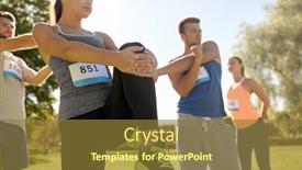  Presentation with healthy lifestyle - PPT theme featuring fitness-sport-and-healthy-lifestyle background and a tawny brown colored foreground