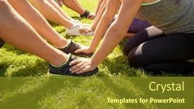  Presentation with healthy lifestyle - Slide set consisting of fitness-sport-and-healthy-lifestyle background and a tawny brown colored foreground