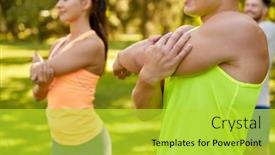  Presentation with group fitness - Cool new PPT layouts with fitness-sport-and-healthy-lifestyle backdrop and a yellow colored foreground