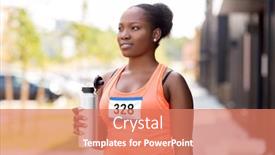  Presentation with marathon sport runner - PPT layouts consisting of fitness-sport-and-healthy-lifestyle background and a coral colored foreground