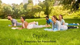  Presentation with healthy lifestyle - Slide deck featuring fitness-sport-and-healthy-lifestyle background and a gold colored foreground