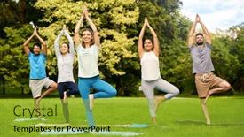  Presentation with healthy lifestyle - Slide set consisting of fitness-sport-and-healthy-lifestyle background and a gold colored foreground