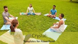  Presentation with healthy lifestyle - Colorful PPT theme enhanced with fitness-sport-and-healthy-lifestyle backdrop and a yellow colored foreground