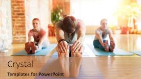  Presentation with group fitness - Amazing presentation having fitness-sport-and-healthy-lifestyle backdrop and a coral colored foreground