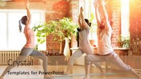  Presentation with warrior - Presentation theme consisting of fitness-sport-and-healthy-lifestyle background and a coral colored foreground