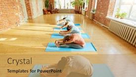  Presentation with group fitness - Colorful presentation theme enhanced with fitness-sport-and-healthy-lifestyle backdrop and a yellow colored foreground