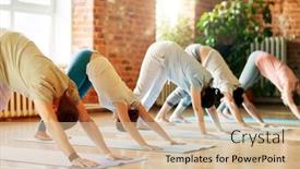  Presentation with healthy lifestyle - Audience pleasing slides consisting of fitness-sport-and-healthy-lifestyle backdrop and a coral colored foreground