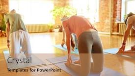  Presentation with healthy lifestyle - Cool new PPT theme with fitness-sport-and-healthy-lifestyle backdrop and a coral colored foreground