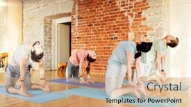  Presentation with healthy lifestyle - Colorful slide deck enhanced with fitness-sport-and-healthy-lifestyle backdrop and a coral colored foreground