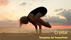  Presentation with healthy lifestyle - PPT layouts with fitness-sport-and-healthy-lifestyle background and a tawny brown colored foreground