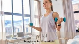  Presentation with healthy lifestyle - Slide deck with fitness-sport-and-healthy-lifestyle background and a soft green colored foreground