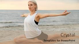  Presentation with healthy lifestyle - PPT theme having fitness-sport-and-healthy-lifestyle background and a coral colored foreground