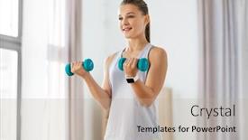  Presentation with healthy lifestyle - PPT theme consisting of fitness-sport-and-healthy-lifestyle background and a mint green colored foreground