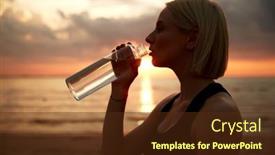  Presentation with healthy-lifestyle - Slide deck with fitness-sport-and-healthy-lifestyle background and a tawny brown colored foreground