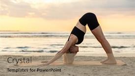  Presentation with healthy lifestyle - Presentation theme consisting of fitness-sport-and-healthy-lifestyle background and a coral colored foreground