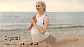  Presentation with healthy lifestyle - PPT layouts with fitness-sport-and-healthy-lifestyle background and a coral colored foreground