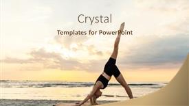  Presentation with healthy lifestyle - PPT theme featuring fitness-sport-and-healthy-lifestyle background and a cream colored foreground