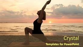  Presentation with healthy lifestyle - Slide set with fitness-sport-and-healthy-lifestyle background and a tawny brown colored foreground