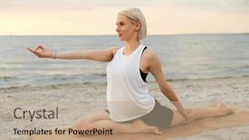  Presentation with healthy lifestyle - PPT layouts consisting of fitness-sport-and-healthy-lifestyle background and a coral colored foreground