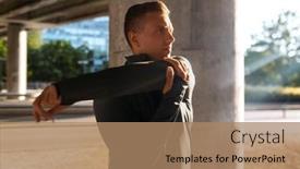  Presentation with healthy-lifestyle - Presentation theme consisting of fitness-sport-and-healthy-lifestyle background and a coral colored foreground